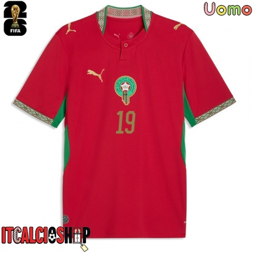 Marocco Ismael Saibari #11 Prima Maglia Mondiali 2026 Manica Corta